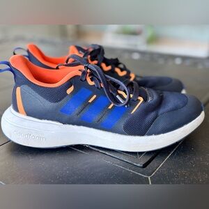 Youth Adidas Fortarun 2.0 Sneakers Blue Orange Size 6.6